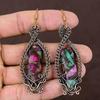 Ruby Zoisite Lab-Created Handmade Copper Wire Wrap Jewelry Earring 3.23 u9h53