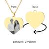 Jeshayuan Engraved Photo Necklace Custom Phicture Text Heart Pendant Necklace Personalized Heart Necklace Name Engraved Choker