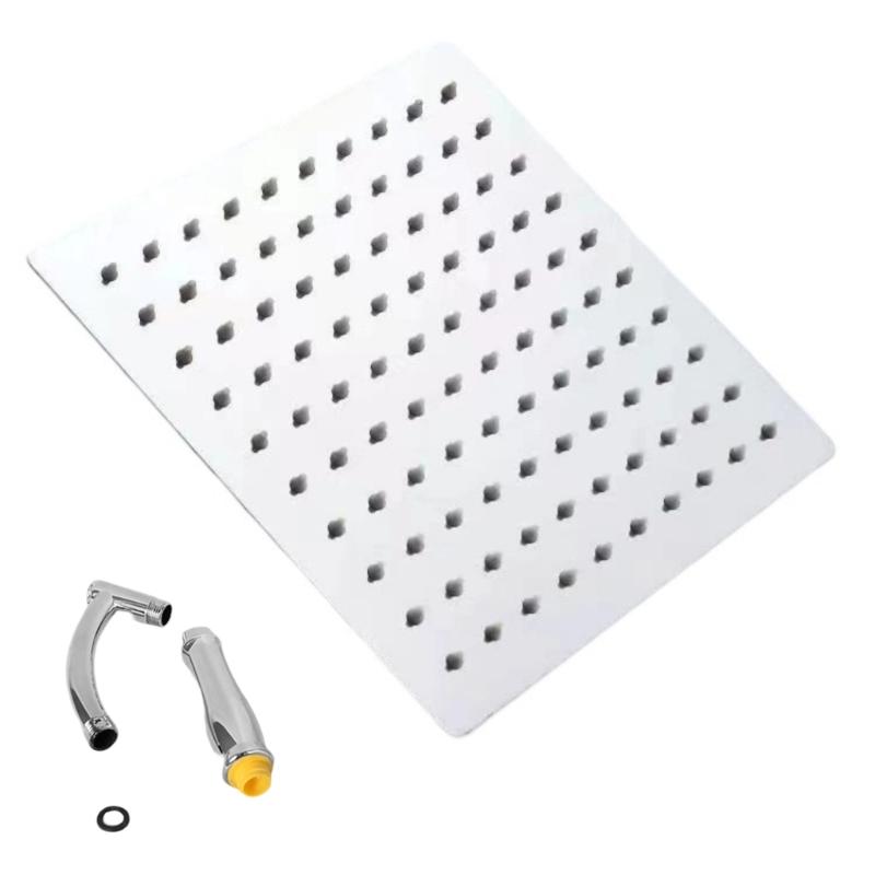 Högtryck Regnduschhuvud Rostfritt Stål Duschhuvud Förlängare Stor Böjd Duschförlängning Lätt att Installera