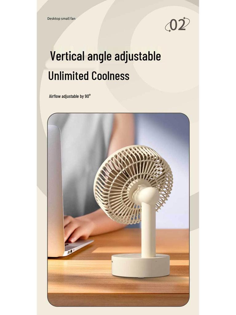 Rechargeable USB Oscillating Desktop Fan for Dorms and Offices