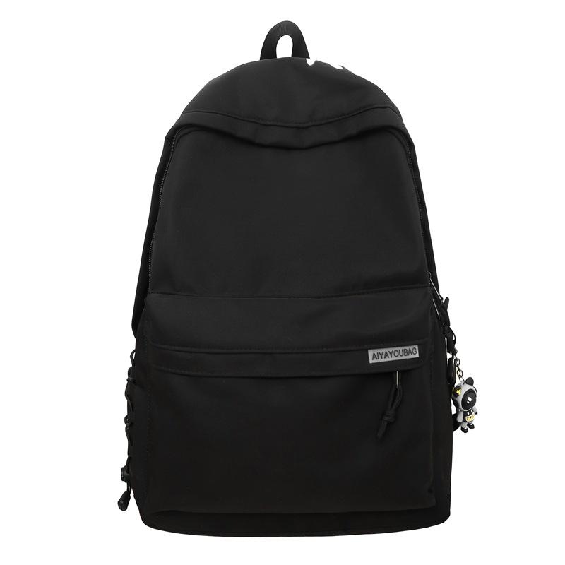 Japanese Trendy Cool Simple Letters Contrasting Colors Large Capacity Neutral Student Backpack 2025 New Junior High School Schoolbag