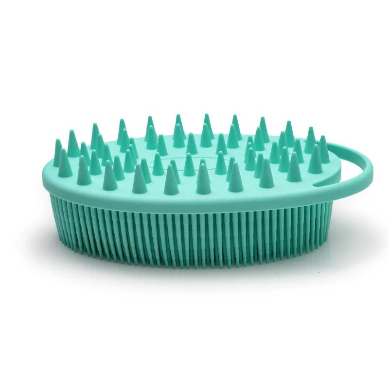 Exfoliating Silicone Body Brush,2 in 1 Bath and Shampoo Brush,Wet and Dry Scalp Massager,Premium Silicone Loofah,Lathers Well
