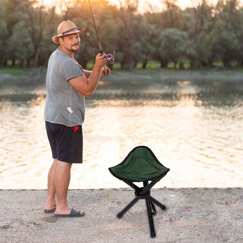 Multifunctional Folding Camping Tripod Stools Portable Fishing Stool Outdoor Chair Beach Small Tripod Stool for Hiking Hunting