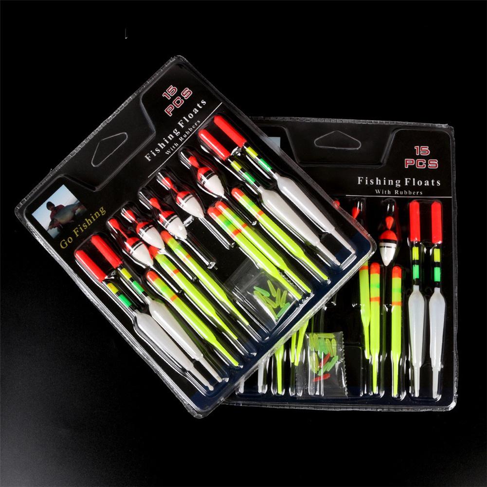 15 Pcs/set Fishing Float Yellow Fishing Foam Bobber Fishing Accessories