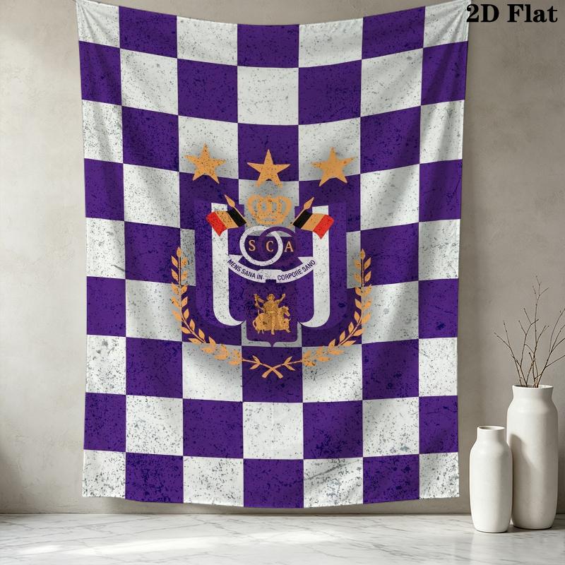 Rsc Anderlecht Wall Tapestry Aesthetic Wall Hanging Printed Fabric Blanket Decorative Tapestries For Bedroom Living Room Home Decor
