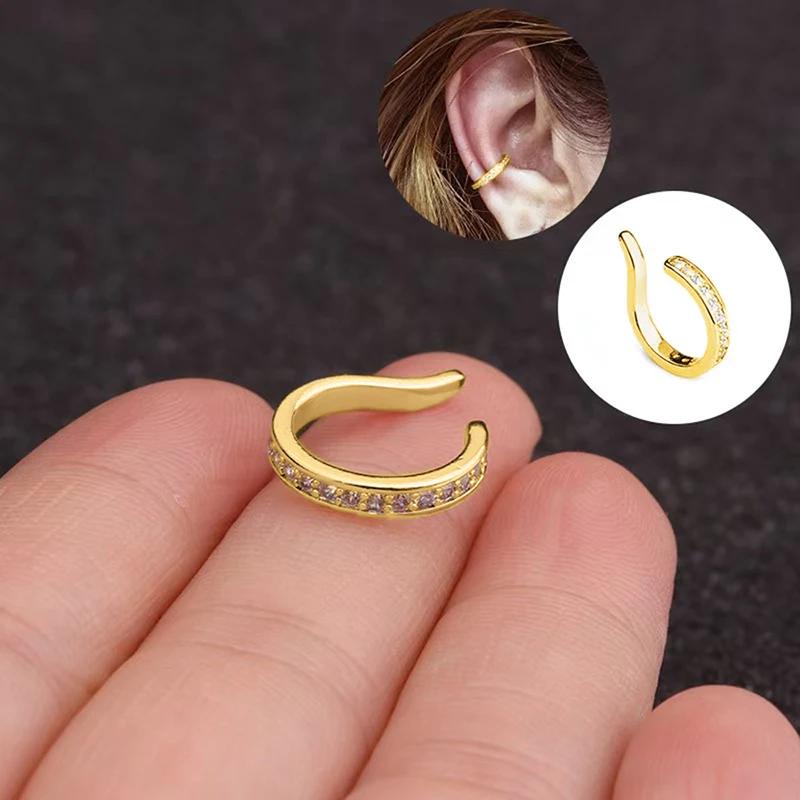 

CAOSHI Minimalist U Shape Clip Earrings for Women Fashion Contracted Style Personalized Party Accessories Cubic Zirconia Jewelry