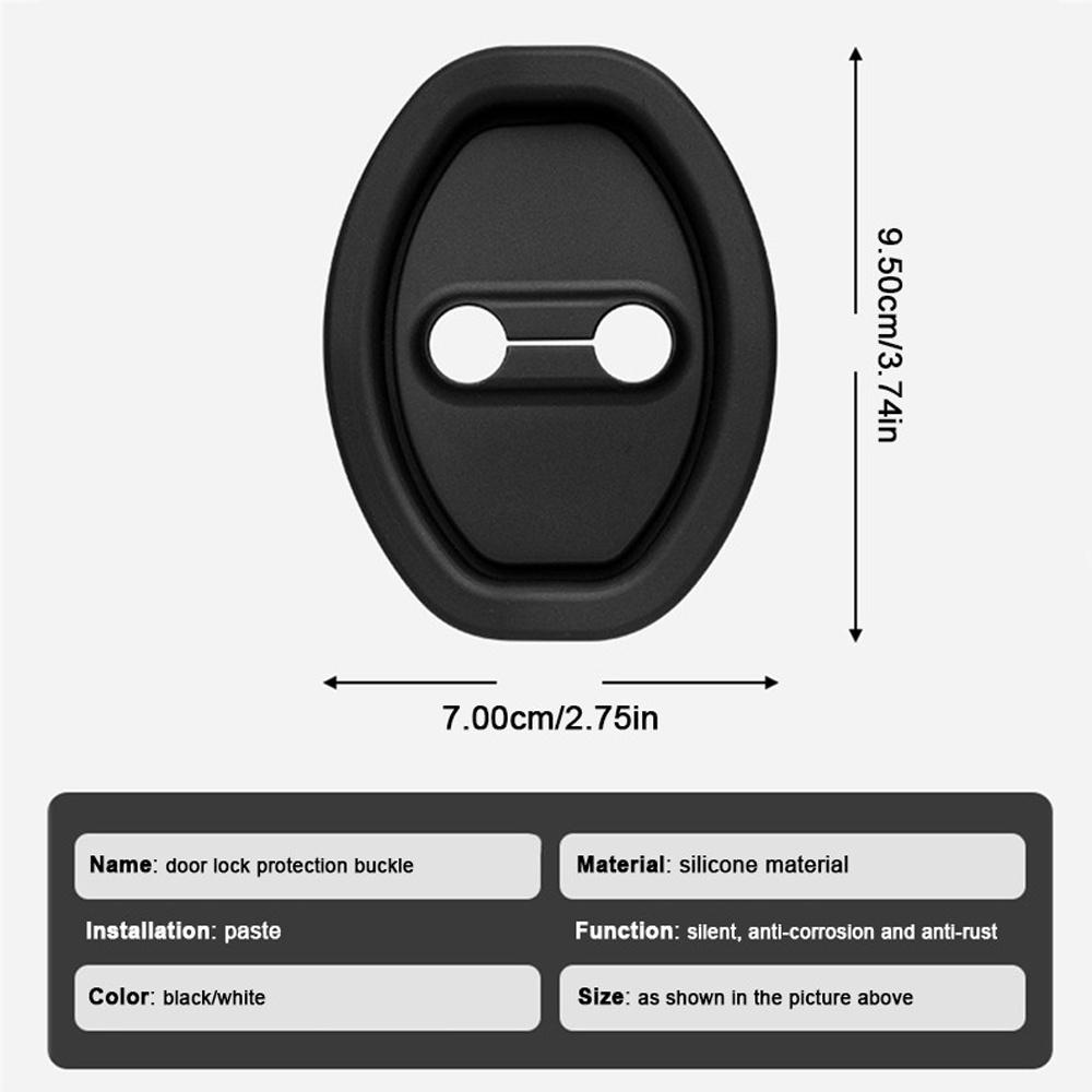 4 Pcs Car Door Lock Protective Cover Universal Silicone Door Shock Absorber Mute Damping Cushion Thickened Anti-collision Pad
