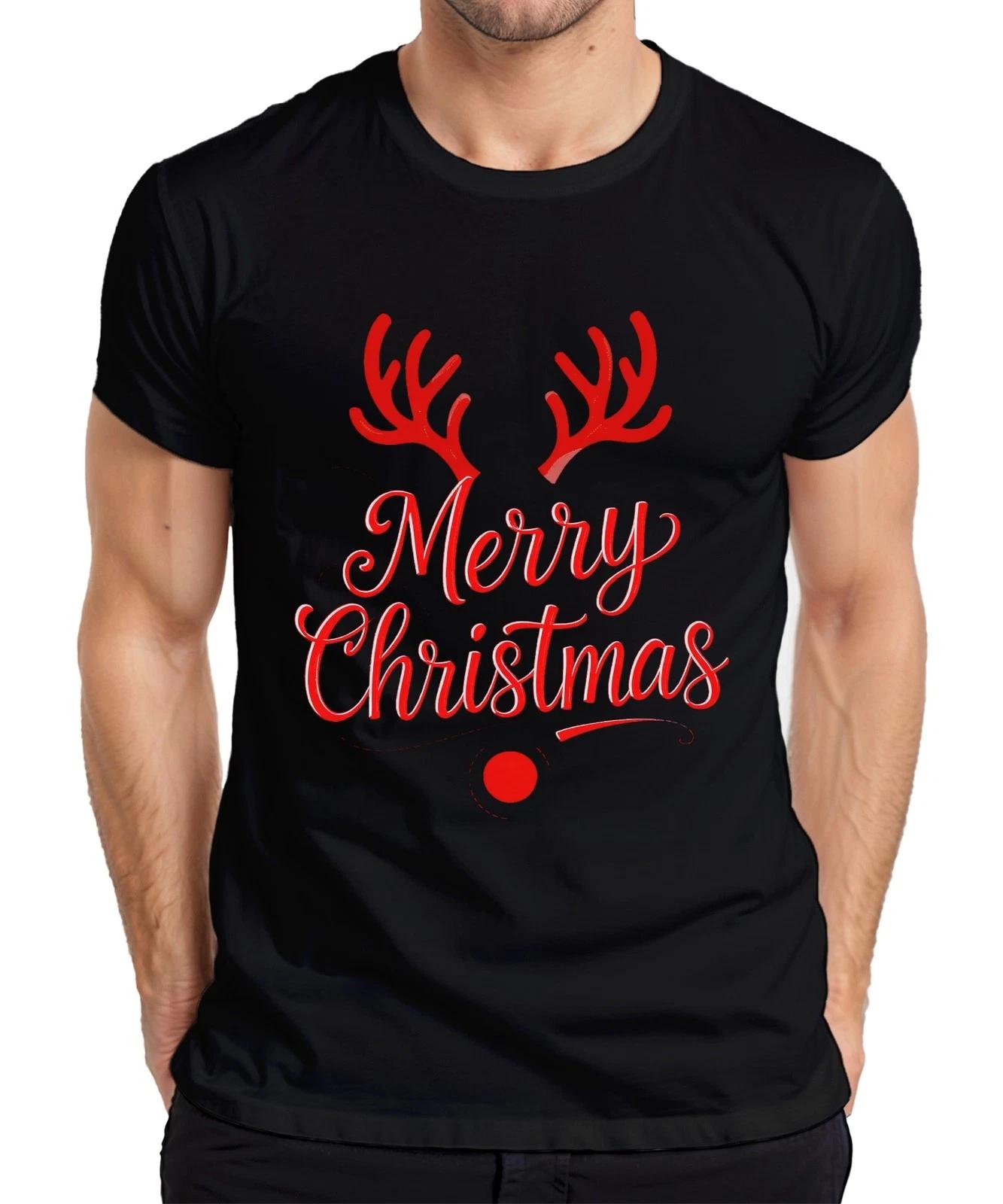 Merry Christmas Reindeer Rudolph Christmas Festive Funny Retro Mens T-Shirt- 2XL