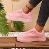 Fashion New Spring Shoes for Women Green Trainers Platform Lace Up Sneakers Woman Hip Hop Chunky Sports Shoes Faux Leather Sneaker