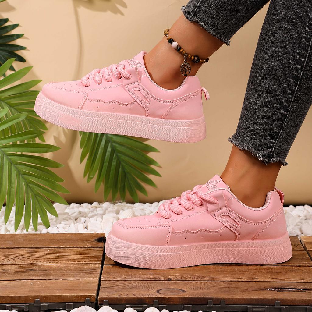 Fashion New Spring Shoes for Women Green Trainers Platform Lace Up Sneakers Woman Hip Hop Chunky Sports Shoes Faux Leather Sneaker