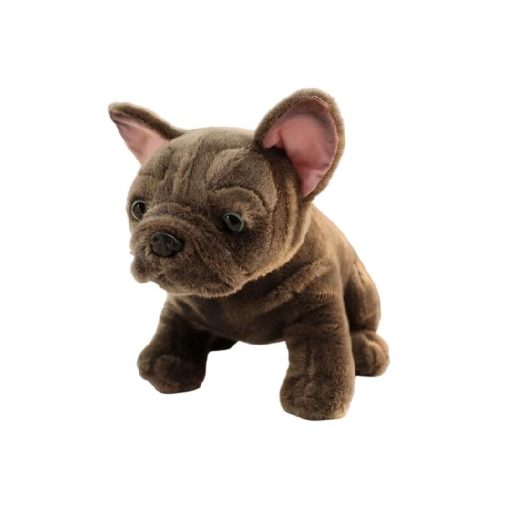 Simulation Bulldog Stuffed Animals Plush Toy PP Cotton Life Like Dog Cuddle Toy For Home Car Decoration Travel Companion