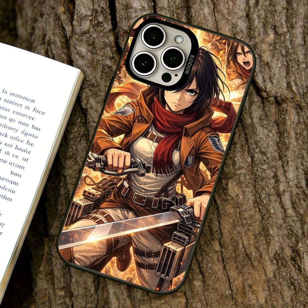 Mikasa Ackerman Phone Case For iPhone 17,16,15,14,13,12,11 Plus,Pro Max,XS,Colorful Silver Phone Case Funda Cover