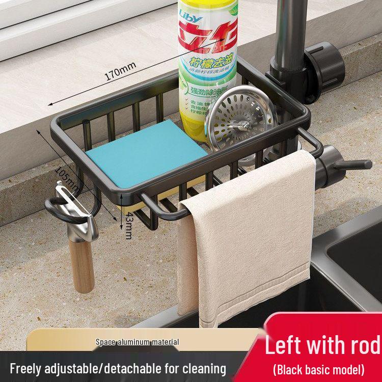 Universal Above-Faucet Dish & Storage Rack with Steel Wool Holder