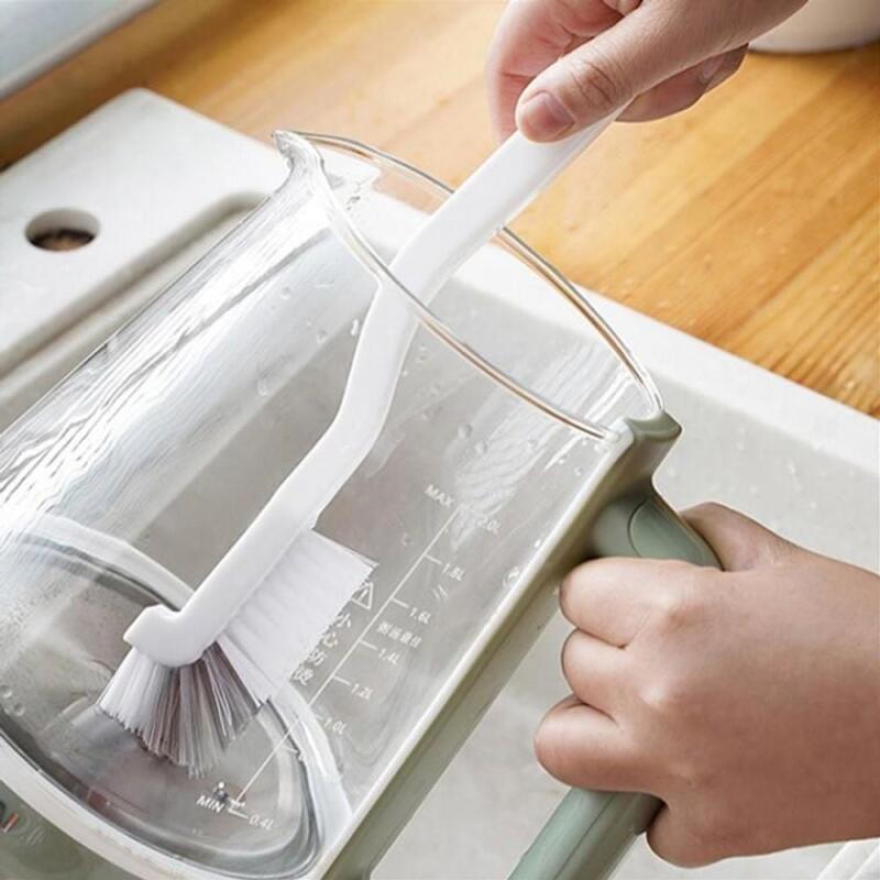 L-shaped multi-purpose cleaning brush for crevices, kitchen, bathroom, and floors