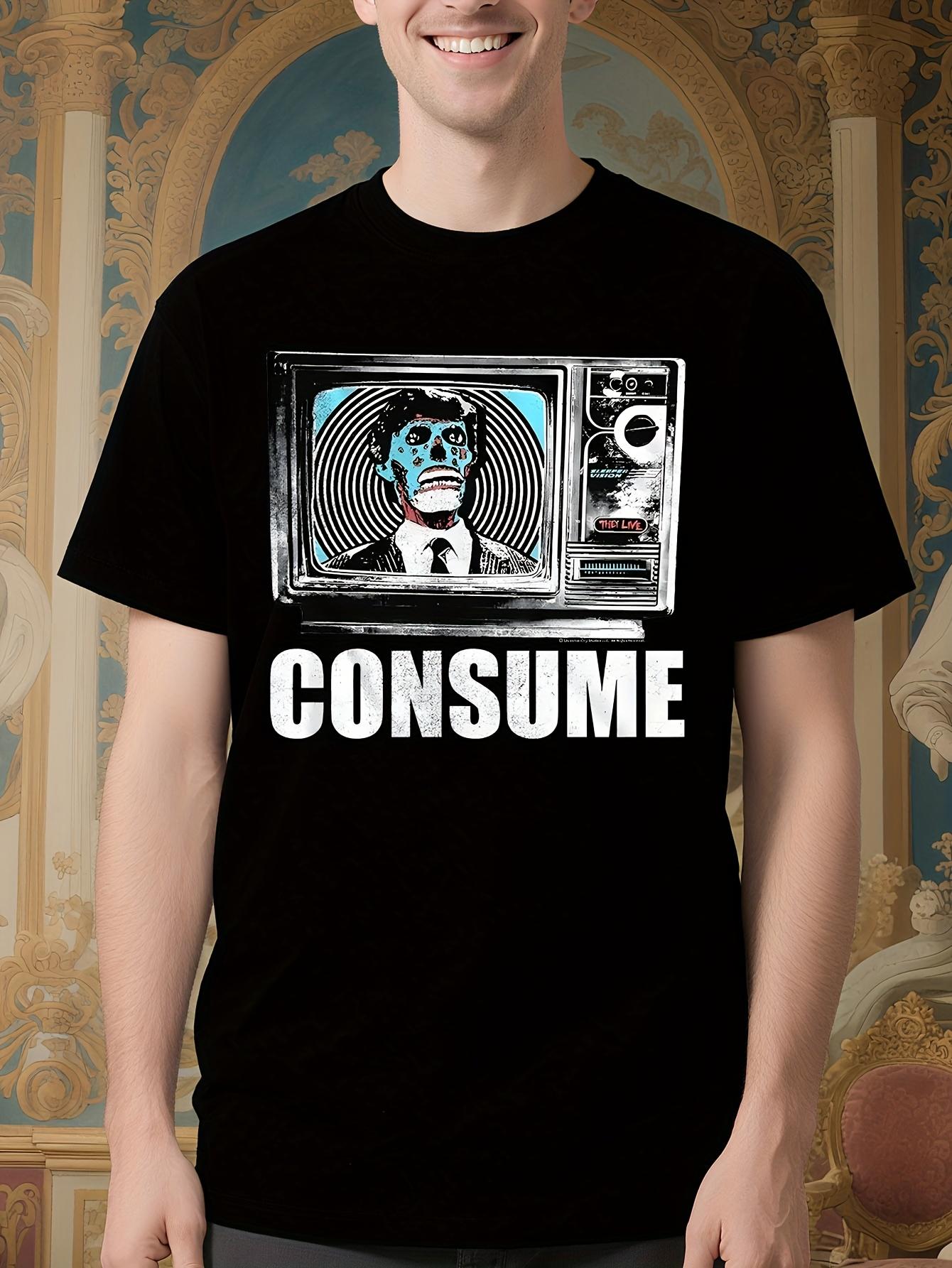 They Live CONSUME Movie Graphic Tshirt - Bold Neon Green ... XXL
