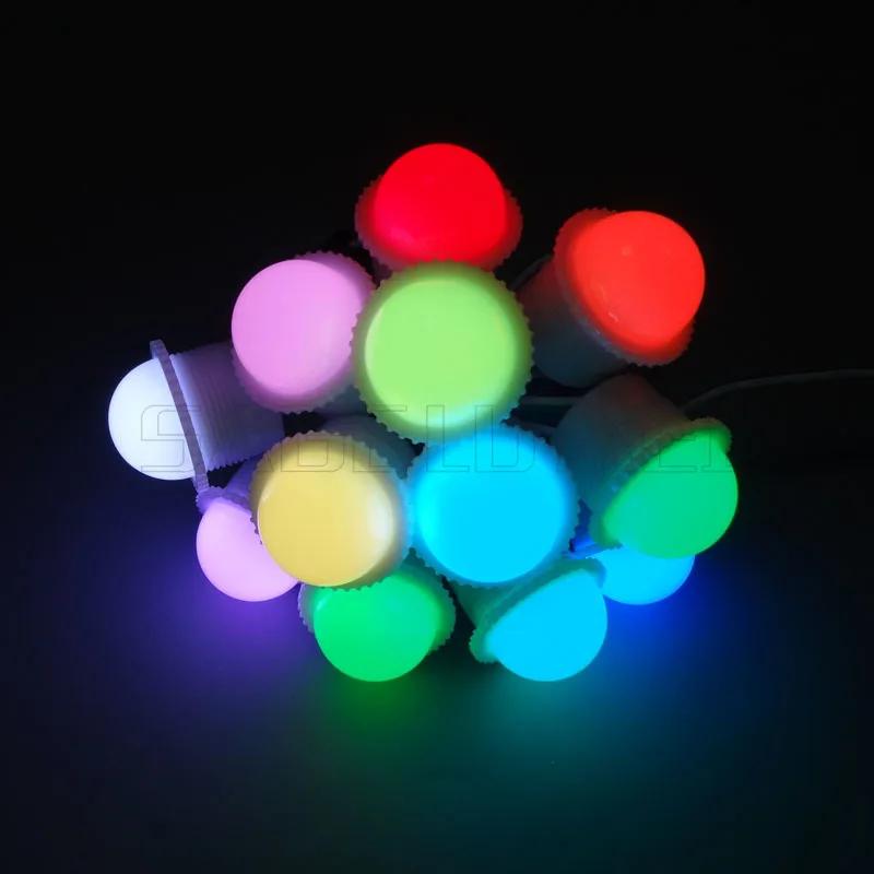 

Ws2811 LED Module Exposed Point Light 3 Leds Waterproof IP68 DC12V 26mm Diameter Transparent Cover 5050 SMD RGB Chips Led Pixel 10PCS