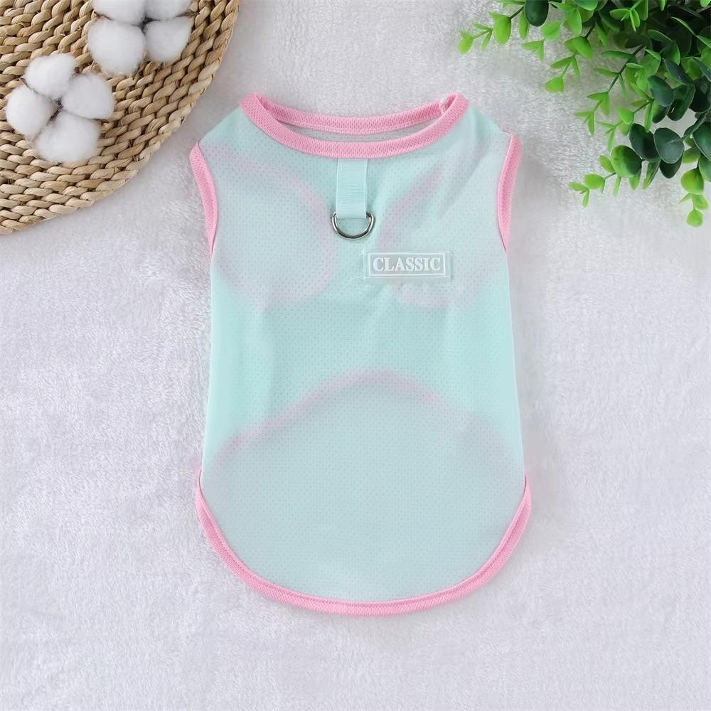 Cute Summer Dog Cooling Vest Breathable D-Ring Dog Sun Protection Vest Mesh Lightweight Pet Vest Puppy