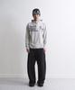Unicorn Small Stripe Henley Neck Hoodie Melange White