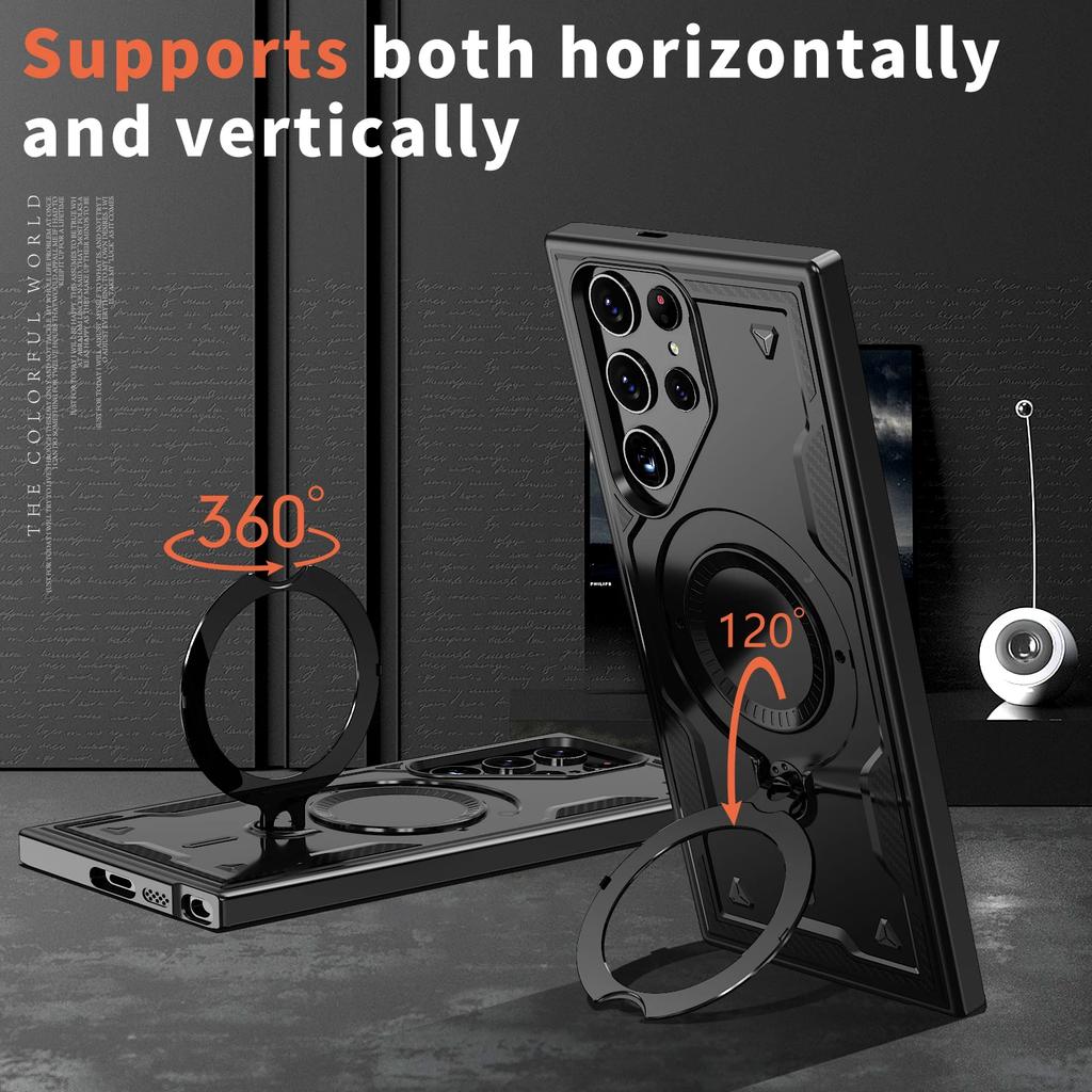 Funda Case for Samsung Galaxy S25 FE S24 Ultra S23 S22 Plus A17 A56 A36 A16 A55 A35 A15 Rotatable Stand Holder Protection Cases