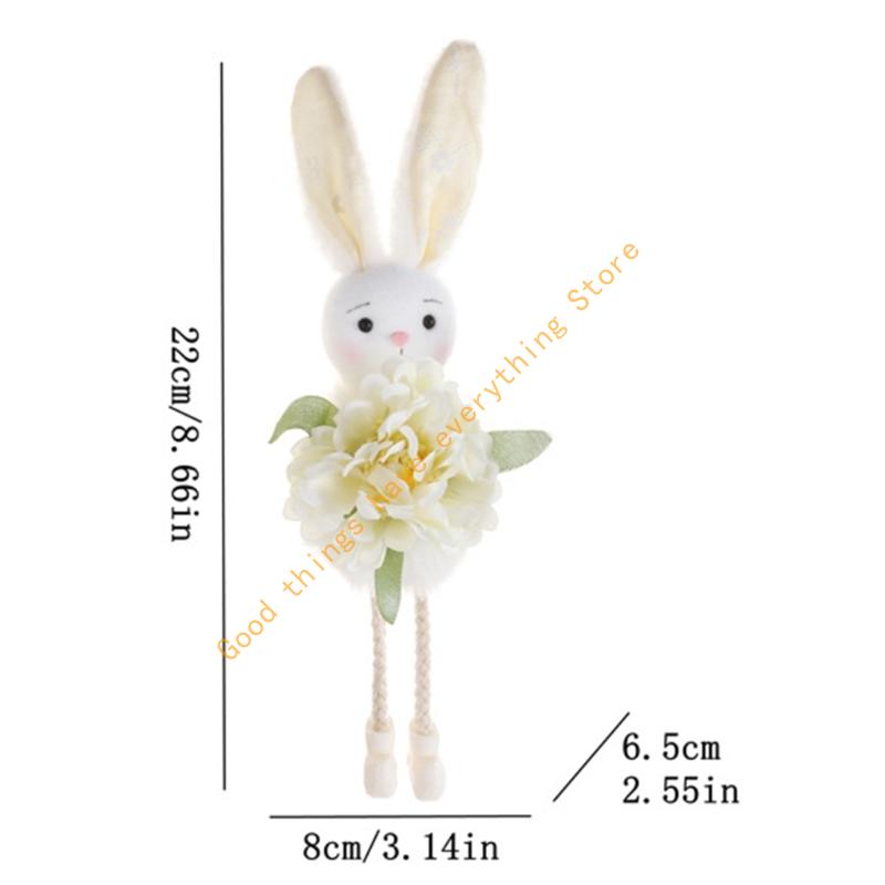 Easter Rabbit Hanging Ornament Bright Polyester Plastic Decors for Festival Indoor Outdoors Reusable 55KF