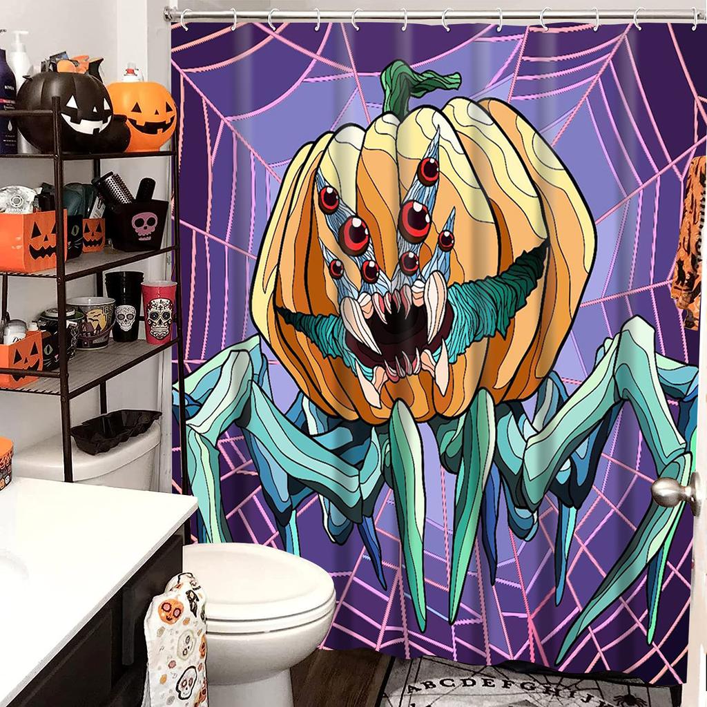 Halloween Magische Requisiten Muster Badezimmer Duschvorhang mit 12 Haken Badezimmer Dekor und Accessoires