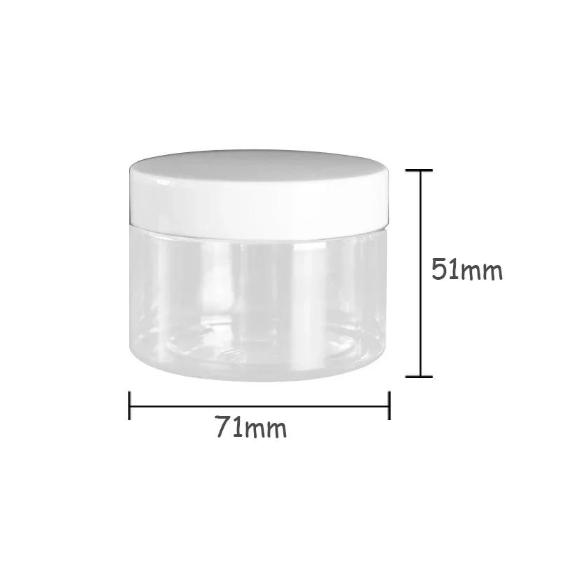 20Pcs 120ml Transparent PET Jar Empty Storage Jars For Candy Cookies Dried Fruit Food Cosmetic Containers Face Cream Sample Pot