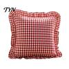 Federe Minimaliste Moderne per Cuscini, Copricuscino Ruffle, Fodera a Quadri in Cotone con Bordo Arricciato, 18x18 Pollici Accessori per la Casa del Soggiorno 20x12