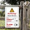 Sicherheitsalarm Videoüberwachung Warnschild Schwerlast Eisen Sicherheitskamera Dekoration mit Alarm Keine Verkabelung Benötigt Außen