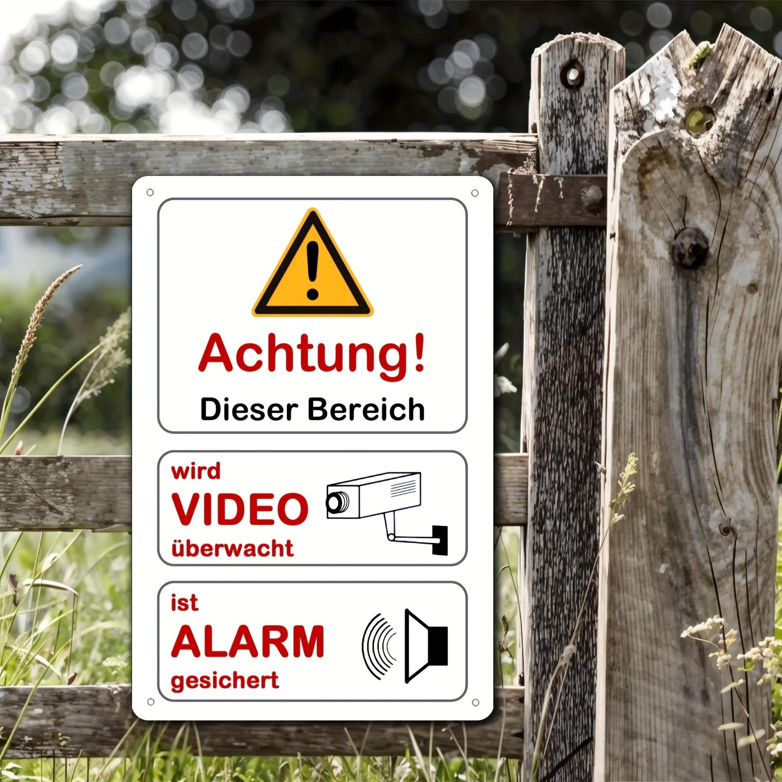 Security Alarm Video Surveillance Warning Sign HeavyDuty Iron Security Camera Decoration with Alarm No Wiring Needed Out 20x30cm(7.8x11.8inch)