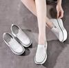 Fashion 8CM Wedge Pumps Moccasins Women Platform High Brand Sandals Genuine Leather Hollow Summer Shoes Hidden Heels Female Shoes