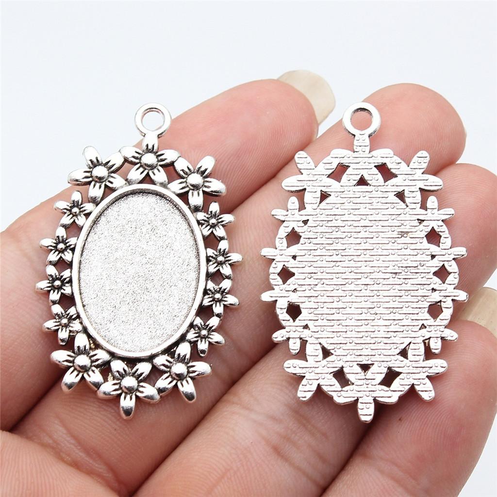 Accessories Parts Fit 18x25mm Oval Glass Cabochon Base Tray Bezel Wedding Jewelry Findings QA039