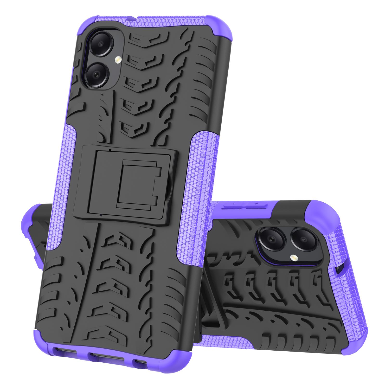 

For Samsung Galaxy A05 4G Case Tyre Pattern Design Kickstand Phone Cover Purple