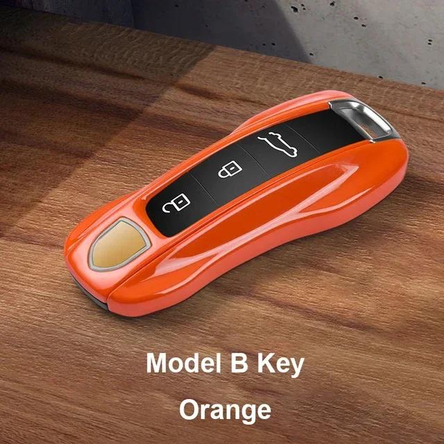 AABKV1 Solid Color ABS Car Key Case Cover Accessories For Porsche Panamera 2017 Cayenne 2018 2019 911 2020 2021 2022 2023 2024 Taycan