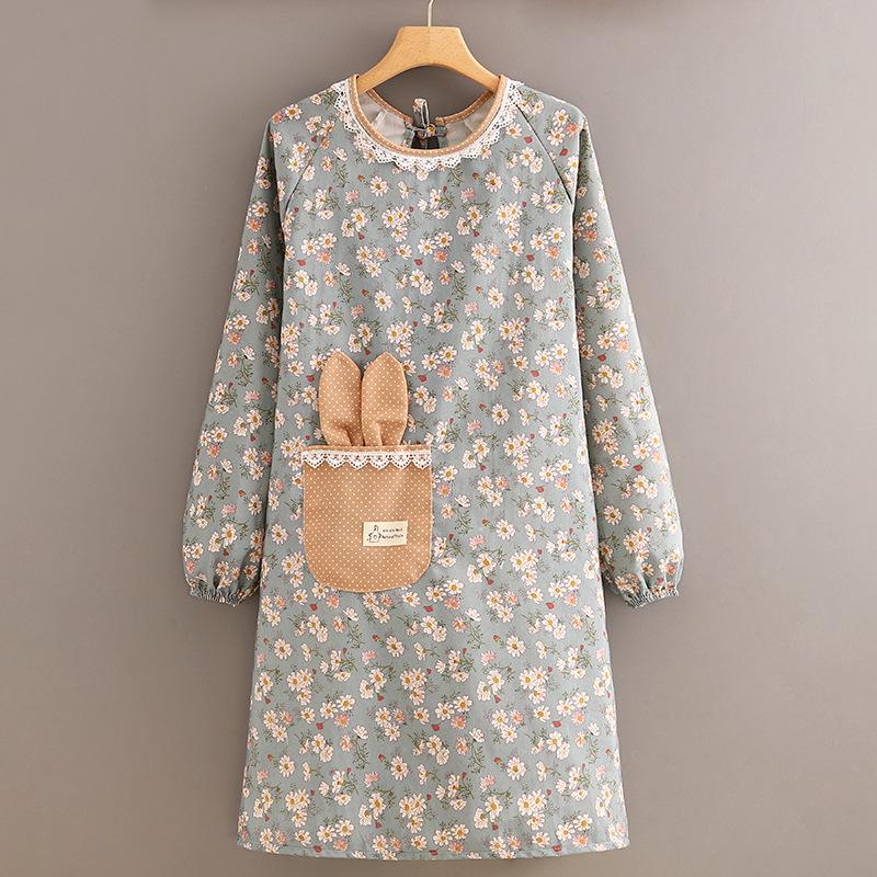 Women's Long Sleeve Canvas Apron - Breathable, Stain & Wear-Resistant Cooking Coveralls for Home Kitchen