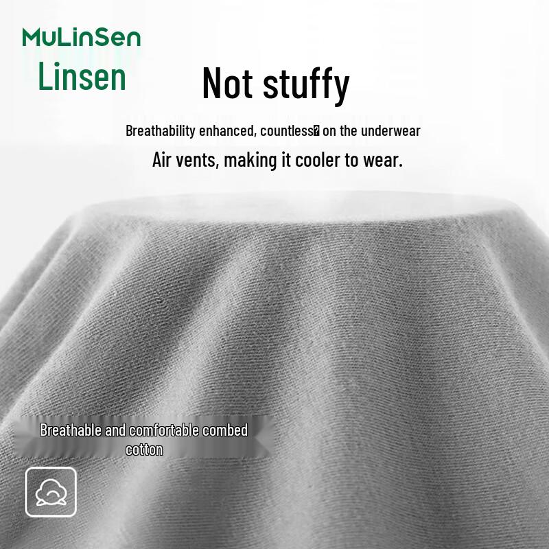 Mulinsen Men's Graphene Antibacterial Cotton Boxer Briefs 3-Pack