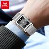 OPK Markenuhr Quadrat Herren Edelstahl-/Mesharmbanduhr Business Quarz Wasserdicht Herrenuhr