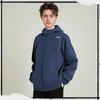 Li Ning Trench Coats Unisex Midnight Voyage Blue Hooded Moderate AFDVB33-2
