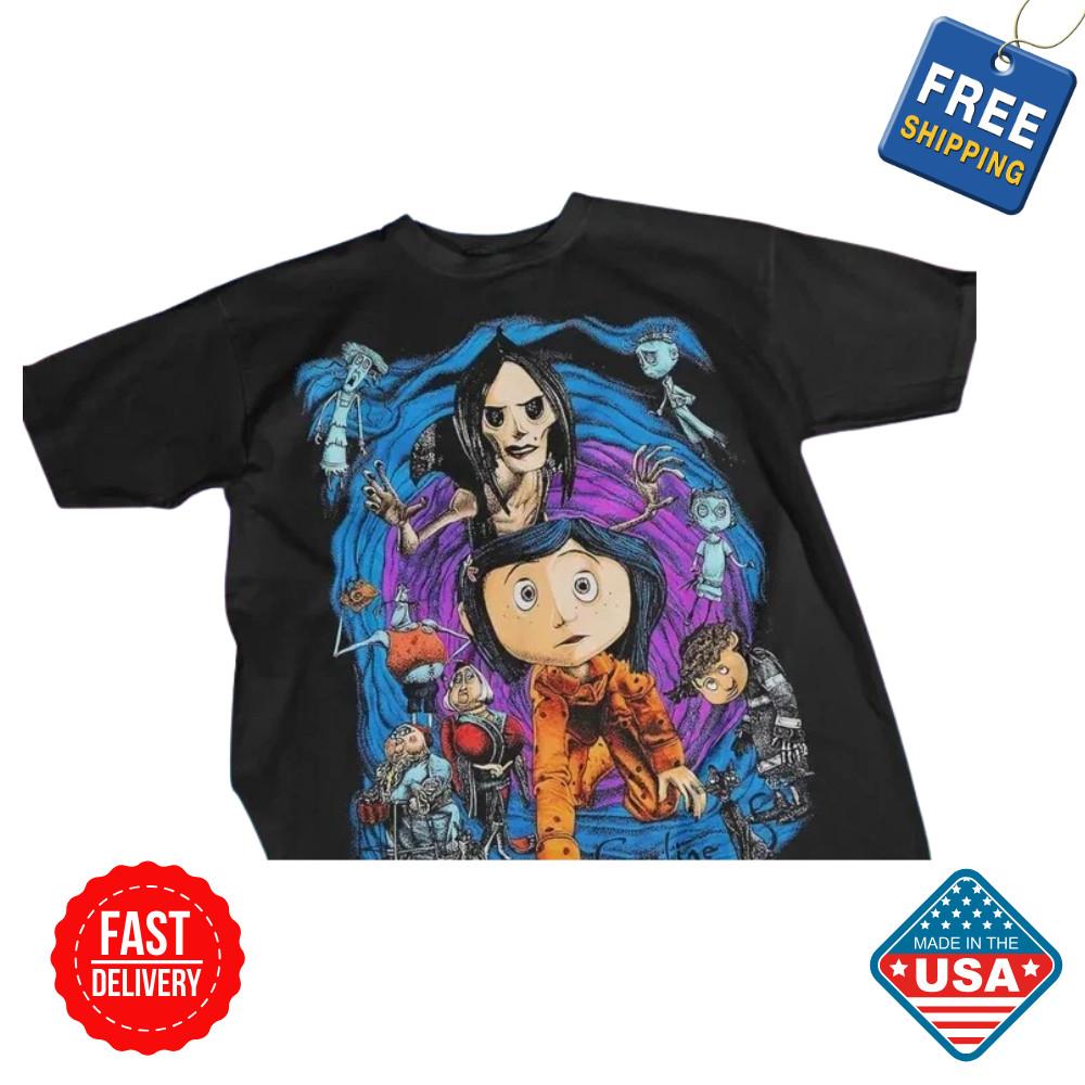Coraline Movie Halloween T Shirt Coraline Movie Halloween T-Shirt Inspired SALE Unisex T-Shirt L