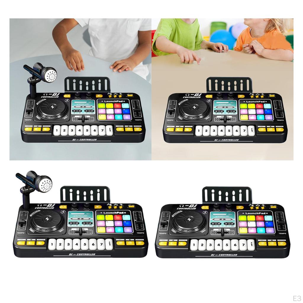 Baby Musical DJ Set for Kids Instrument Toy Gift Electronic Keyboard with Mic Party Mixer