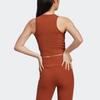 Adidas Originals Trefoil Logo Embroidered Ribbed Tank Top Women Tops Rust-Grey IL9627