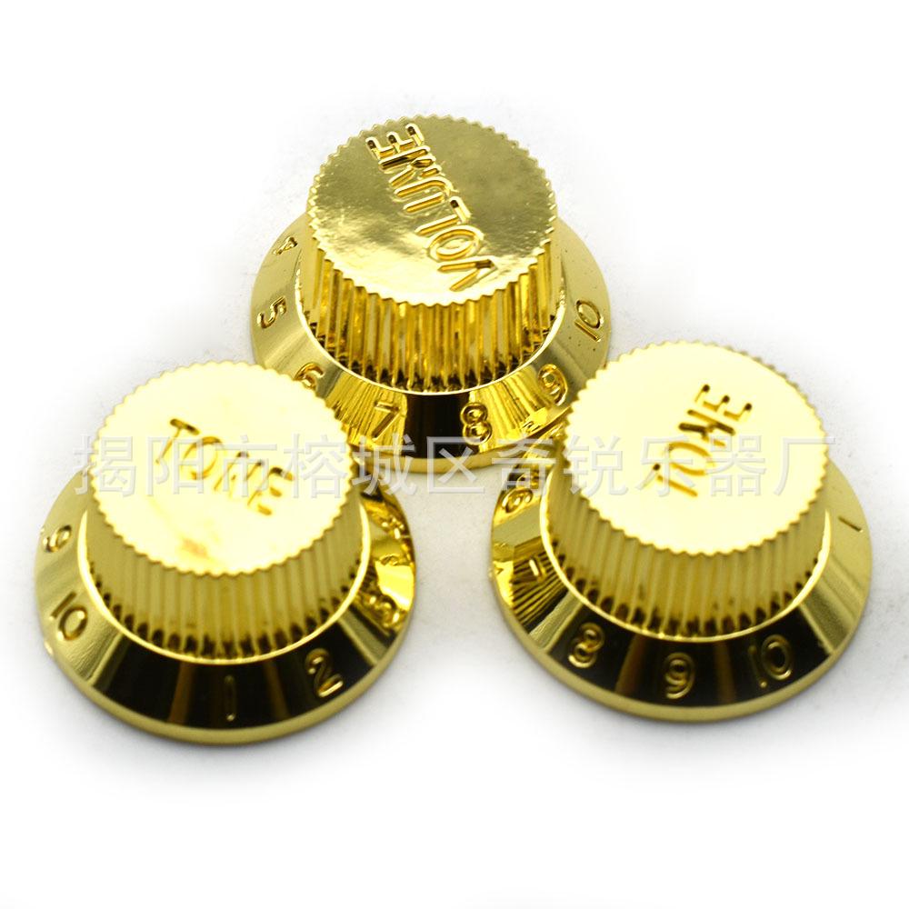 Набор ручек управления для электрогитары ST: Ручка Громкости/Тона и Переключатель (Золото серебро). Tone