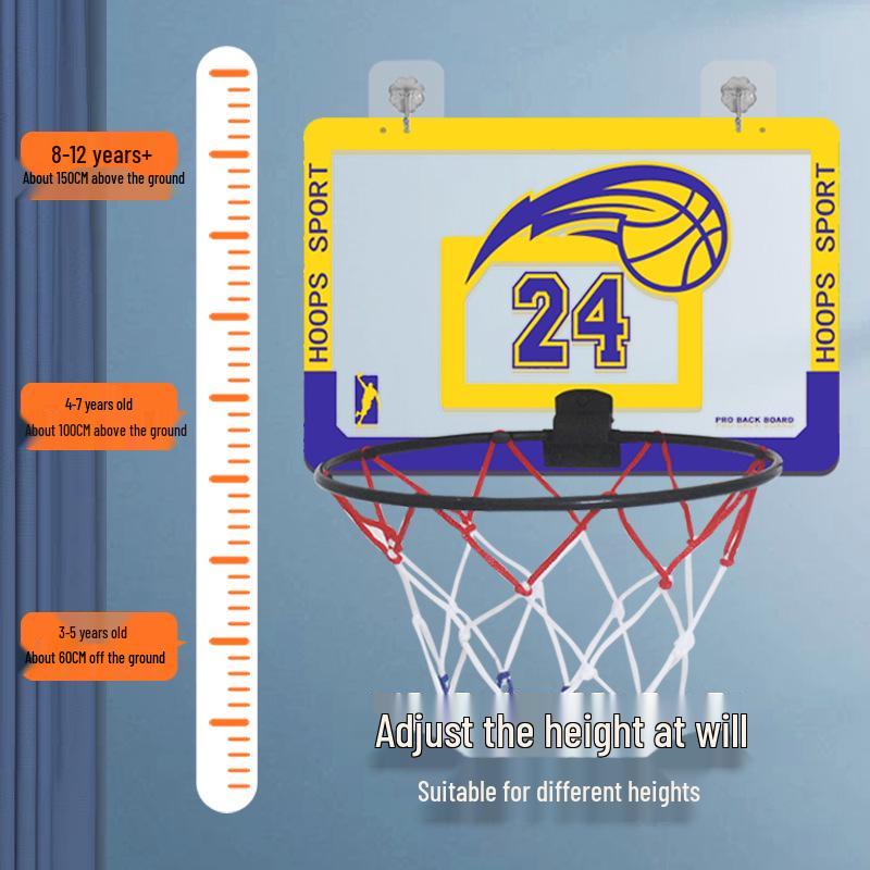 Foldable Wall-Mounted Indoor Basketball Hoop for Kids - Dunkable, Punch-Free Design