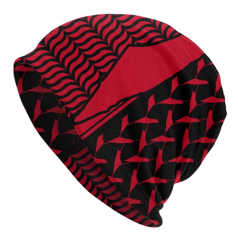Palestine Flag Skullies Beanies Caps Kufiya Hatta Warm Bonnet Cap Adults Knit Hat Headwear Unisex Slouchy Scarf Skullies Beanies