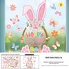 Osterhase und Korb Frühling Fest Fensteraufkleber - 2026 Neuer Stil für Schaufenster oder Eingangsbereiche von Einkaufszentren