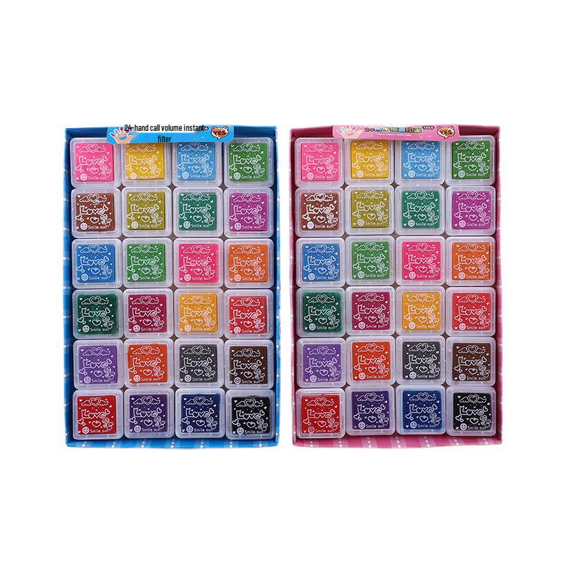 

Новые детские чернильные подушечки для пальчиковых красок - Сделай сам, переносные, квадратные, доступны в 12 или 24 цветах