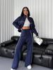 European and American Casual Set with Long Sleeve Cardigan Hoodie and Lace-up Striped Pants