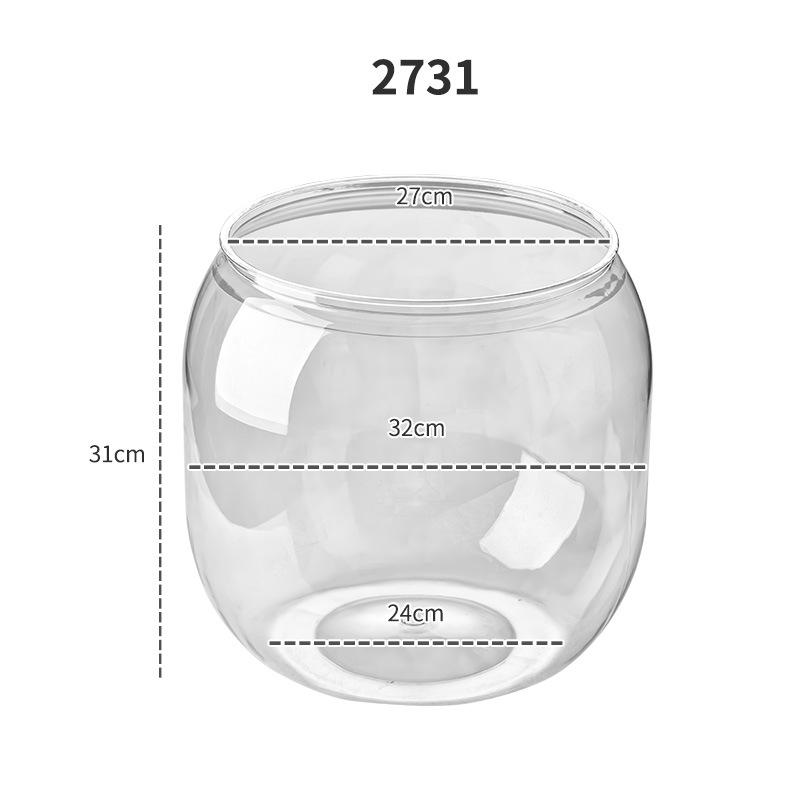Round Unbreakable Transparent Fish & Turtle Tank for Desktop or Living Room