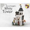 White Pagoda Medieval Architecture Lego-Compatible Creative Toy Model for Kids