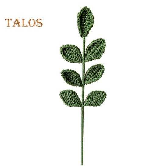 

Вязаный лист эвкалипта, яркий цвет, широко используемый, долговечный, нежный, ручной работы, вязаный крючком, искусственный декор из листьев эвкалипта, товары для дома зелёный