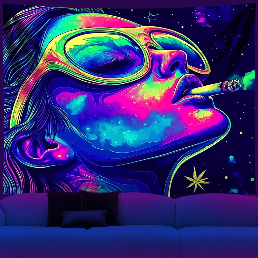 NYZE Astronaut Space Tapestry for Bedroom, Glow In the Dark Room Decor Wall Tapestries, Cool Galaxy Planet Wall Hanging, Wall Ha